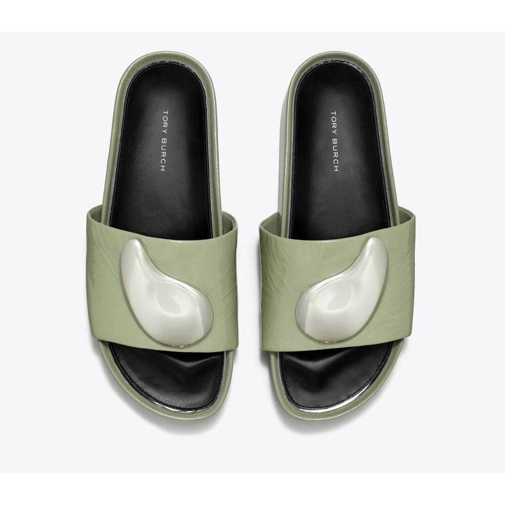 Tory Burch Patos Platform Women’s Leather Slides Sandals Sz 8 ( Displays )